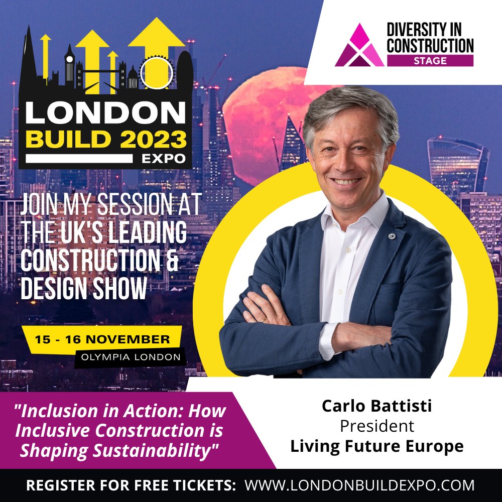 We are speaking at the UK’s leading construction and design show. Join us at London Build (Nov 15th & 16th, Olympia London). Register your free tickets today at londonbuildexpo.com/speaker-invite #LondonBuild #LondonBuild #LivingFutureEurope #equity #socialjustice #Just @Oliver_Kinross