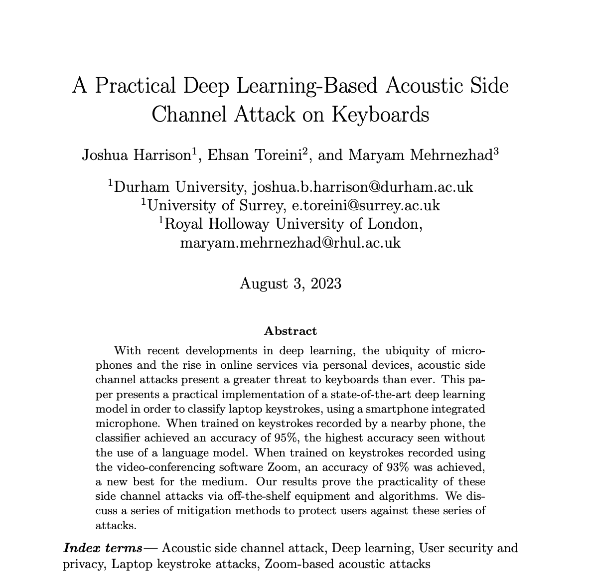 AiBreakfast's tweet image. Incredible: 

This AI model can determine what you are typing just by listening to your keystrokes - with 95% accuracy: