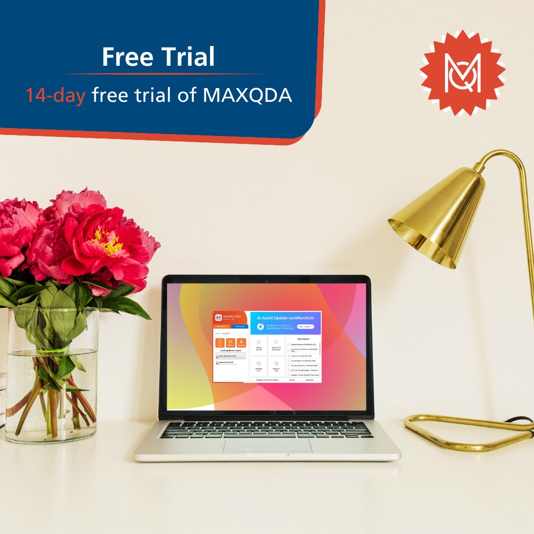 VerbiSoftware's tweet image. ✨Want to try before you buy? Look no further. Introducing MAXQDA&apos;s fantastic offer: Try our software FREE for 14 days and experience the magic firsthand. Do not miss this incredible opportunity. 
#TryBeforeYouBuy #SoftwareTrial #MAXQDA 💻

Try now: maxqda.com/trial