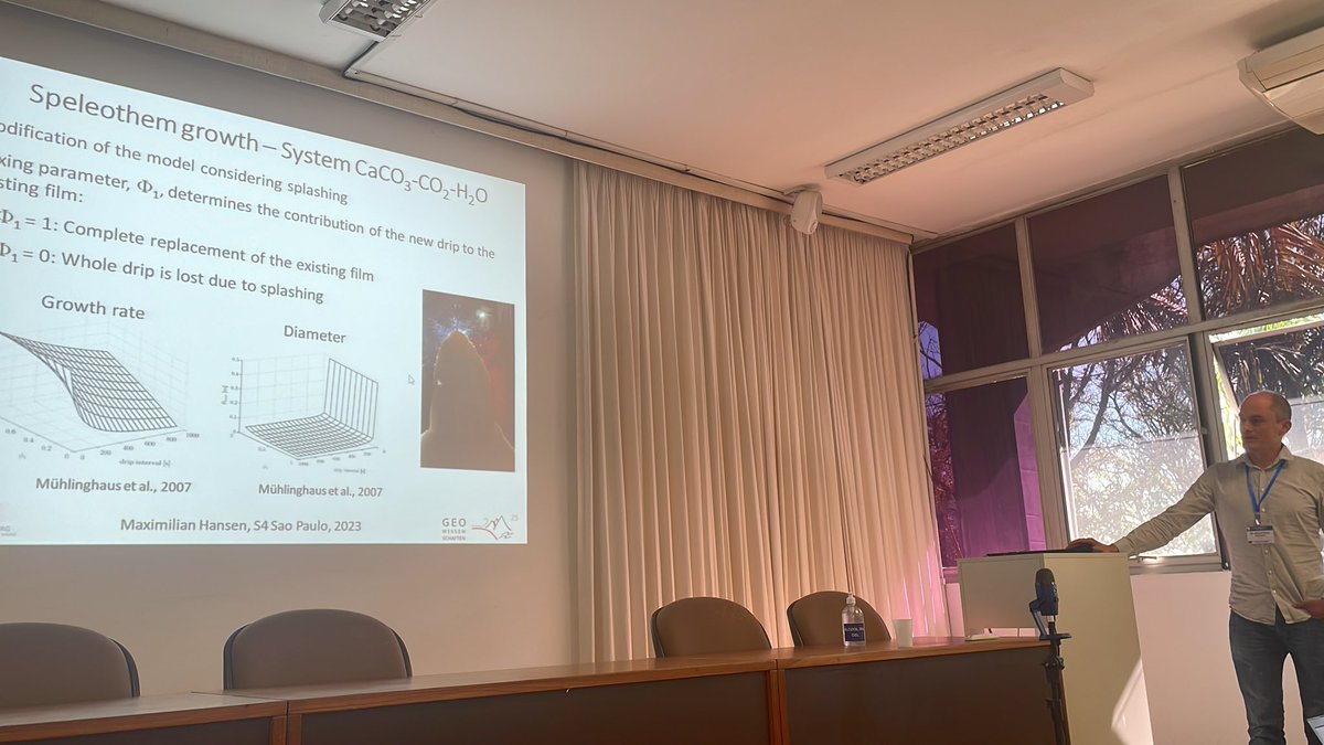 SumSchSpelSci's tweet photo. Next up is @DrMaxHansen presenting on speleothem formation. Max attended the first S4 in Heidelberg in 2013 as a student. Now 10 yrs later he returns as an expert! https://t.co/mO6sikCfPj
