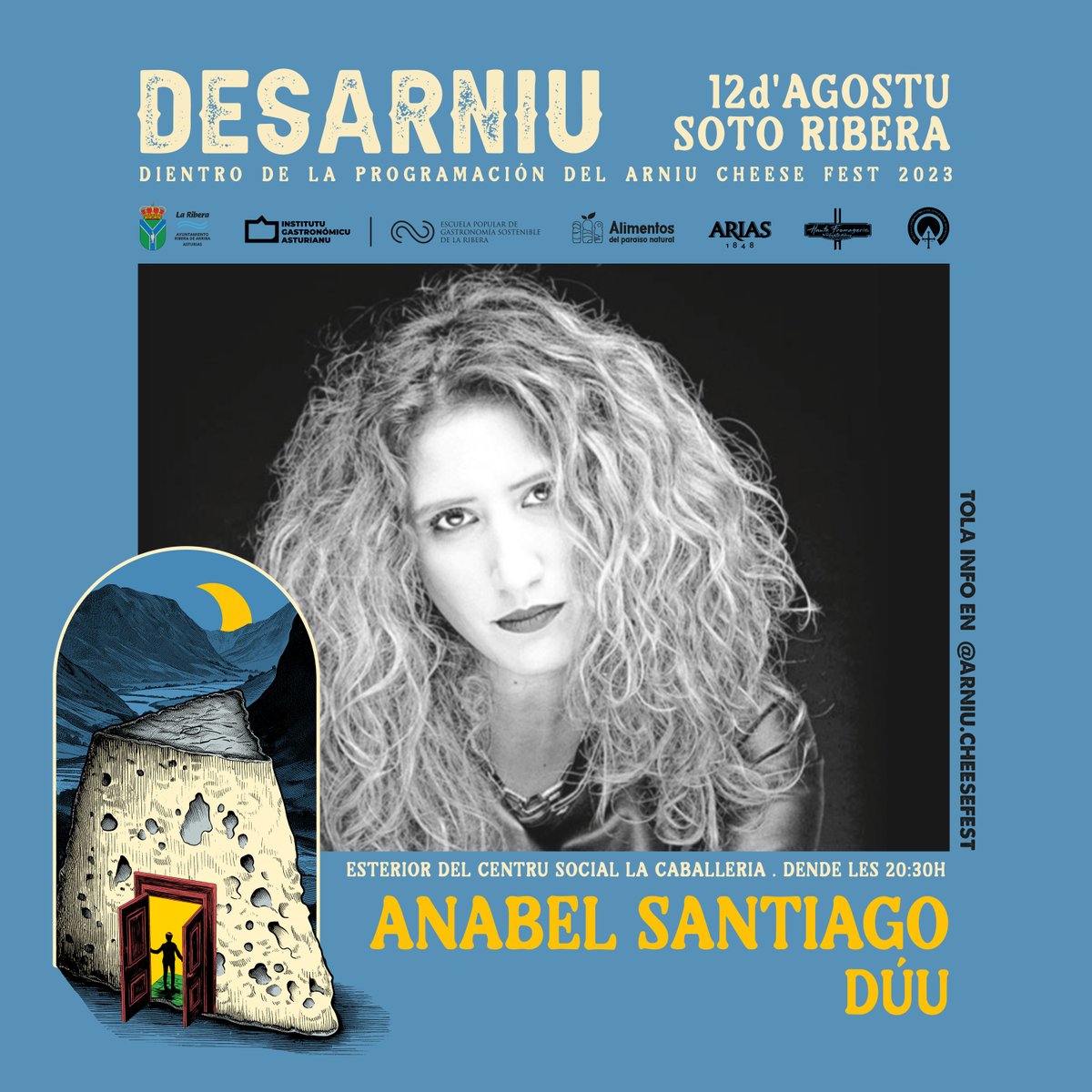 arniucheesefest's tweet photo. iguimos presentando'l cartelu del #desarniu d'esti añu. El sábadu 12, la segunda en xubir al escenariu sedrá @anabelsantgo, en formatu dúu. Anabel fadrá un recorriu al travies de los sos temes más populares, tantu propios comu de corte tradicional. https://t.co/eWkr1WksIX