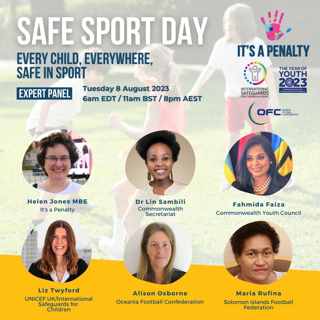 Join an expert panel discussion on safeguarding in sport to mark #SafeSportDay tomorrow. Hosted by @its_apenalty and featuring #Commonwealth Alumnus @RuriSambili on the panel, this event is not to be missed. ⏰ 8 August | 11:00 BST 📺 Watch: bit.ly/3qkc4SS