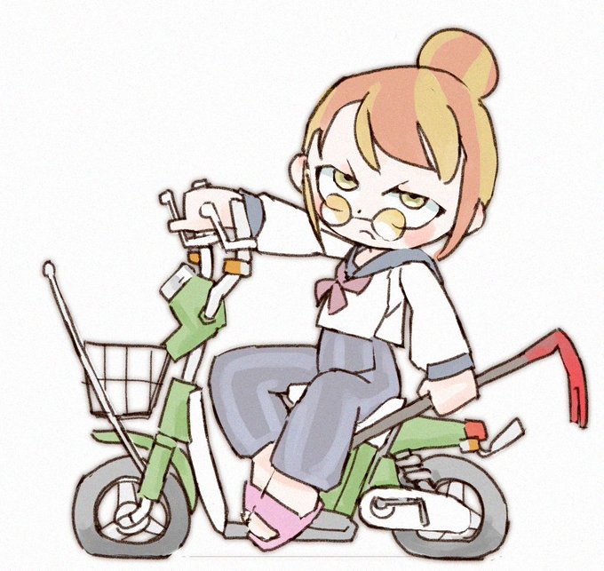 「bicycle school uniform」 illustration images(Latest)