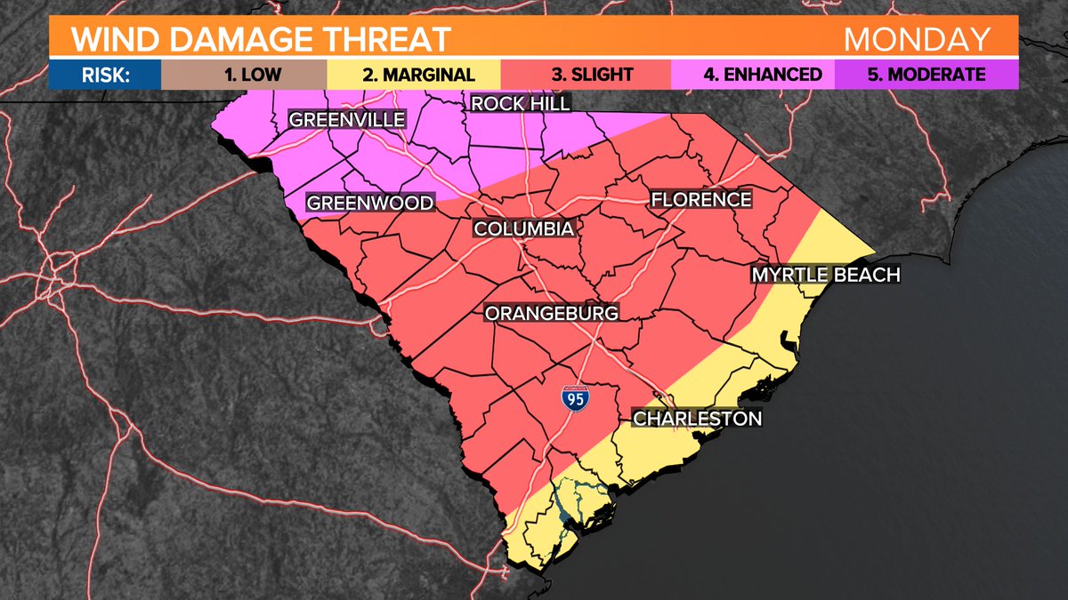 Daniel_Bonds's tweet photo. The chance for a significant severe weather event later today appears to be increasing for South Carolina. Pay close attention to the weather later this afternoon and tonight.
Here is the latest from the Storm Prediction Center. https://t.co/FhTkYFP9F2