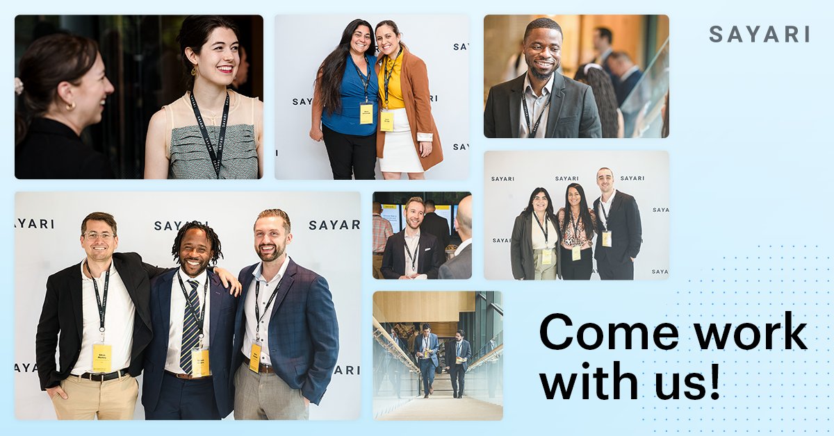 We're always on the hunt for dedicated, innovative-thinkers to join our team. If you're looking to join a mission-driven company where you'll always be learning and growing, apply today! sayari.com/careers