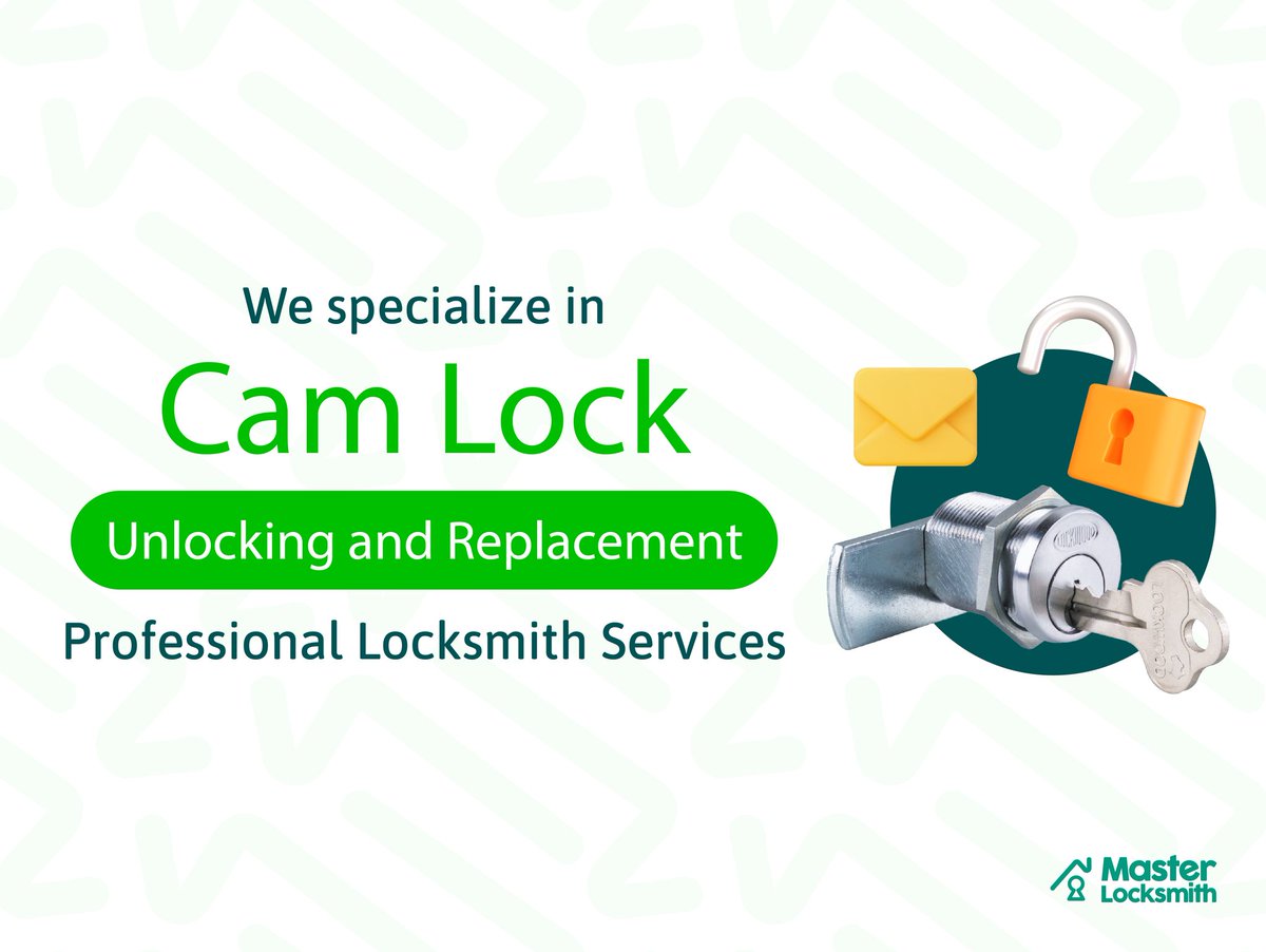 MasterLocksmit8's tweet photo. Master Locksmith provides fast, professional, and reliable services for unlocking and replacing cam locks. No matter if you are locked out of your desk, cabinet, or mailbox, our expert locksmiths have the tools and expertise necessary to assist you. https://t.co/4jtIDyvqhY