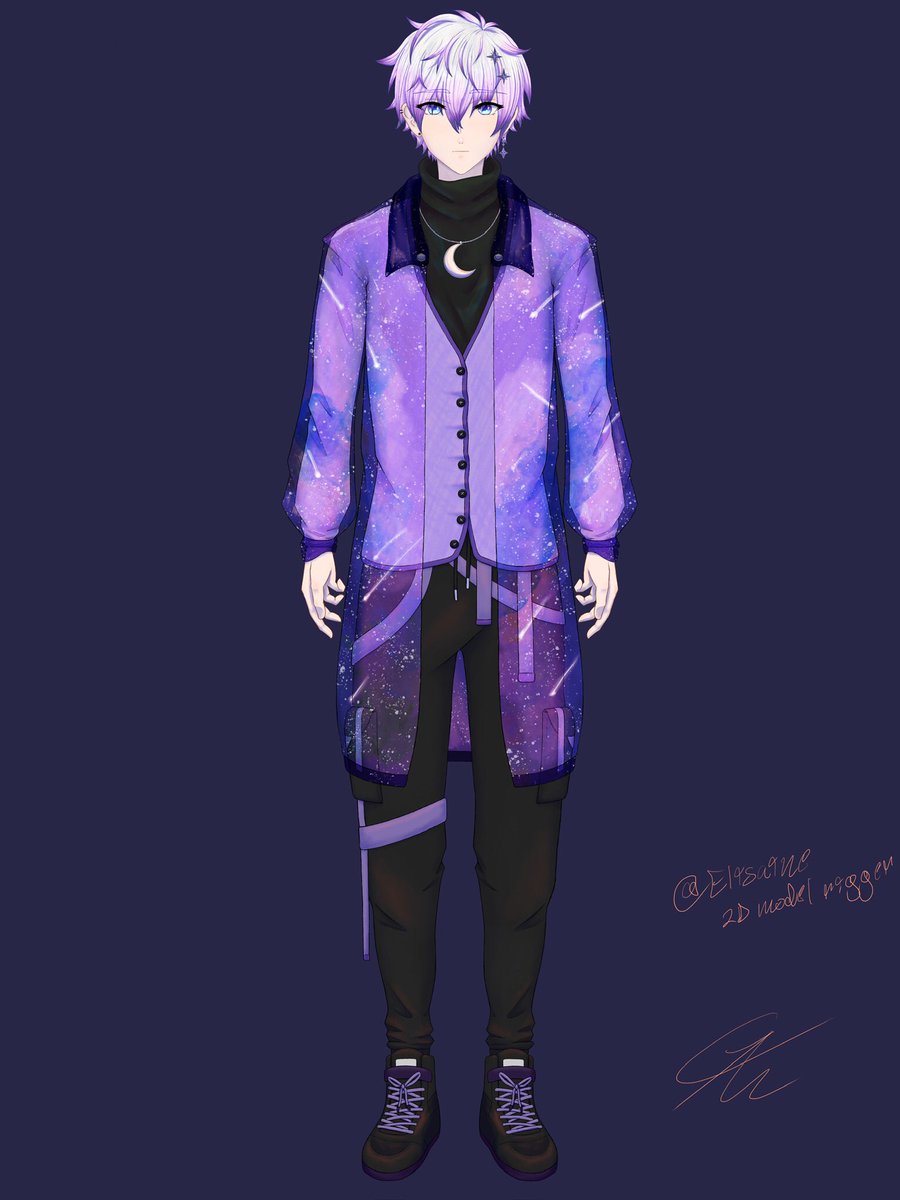 Night_SkyVT's tweet photo. Today is my birthday ^_^ as great day I’m turning 25 haha. I wanted to share with everyone my new model concept art that was finished by my great friend and artist @MiaChipmunk they did such a wonderful job thank you so much I love It <3 #Vtuber #VTuberEN https://t.co/hyGEUNfOeN