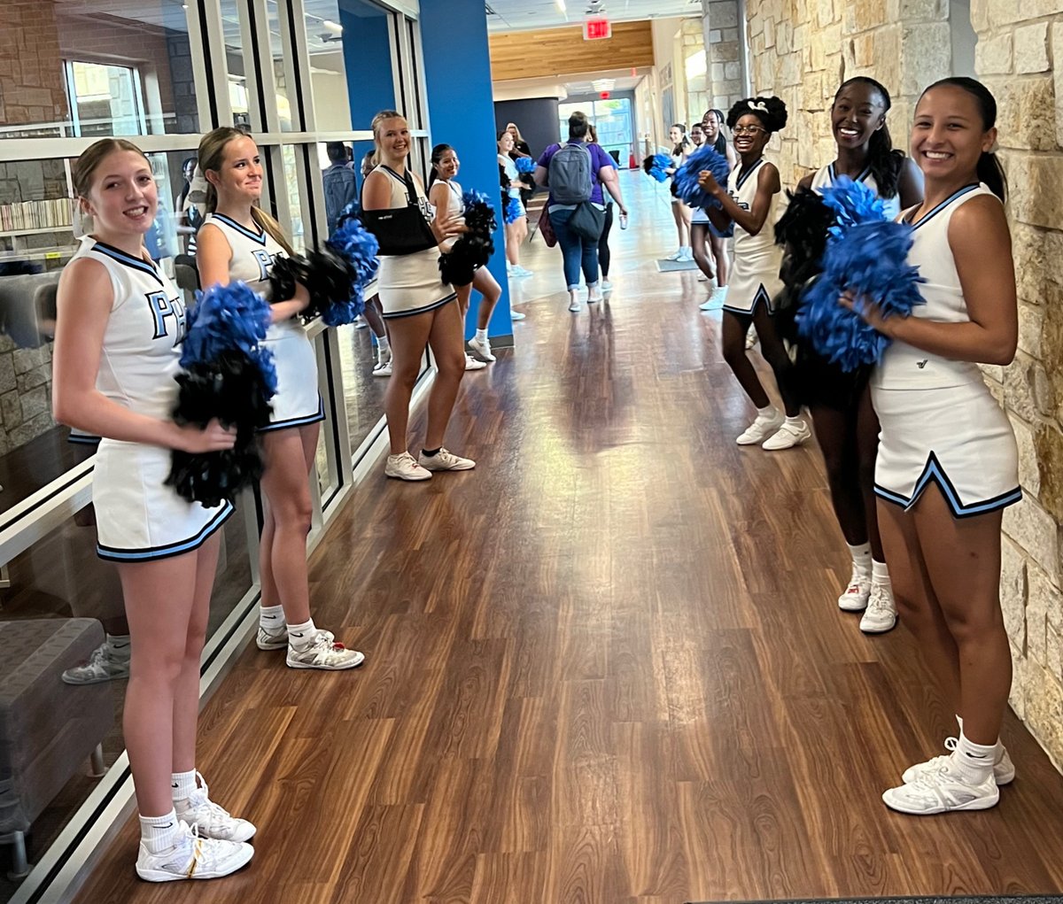 <a href="/PaetowCheer/">Paetow Cheer</a> had a blast welcoming back staff <a href="/BethkeElem/">Bethke Elementary</a>! #PantherProud