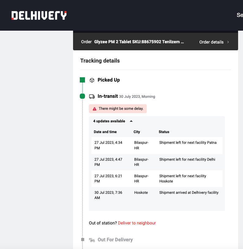 animeshdas's tweet photo. @delhivery @Zeelabpharmacy @ShiprocketIndia 

URGENT Medicine from ZeeLab sent via ShipRocket - Delhivery on-hold for last 7 days. No update, no action. No one bother to deliver even after repeated complain.

@PiyushGoyal ji,  India will shine?

@jagograhakjago  @consaff https://t.co/QguXLK1l0R