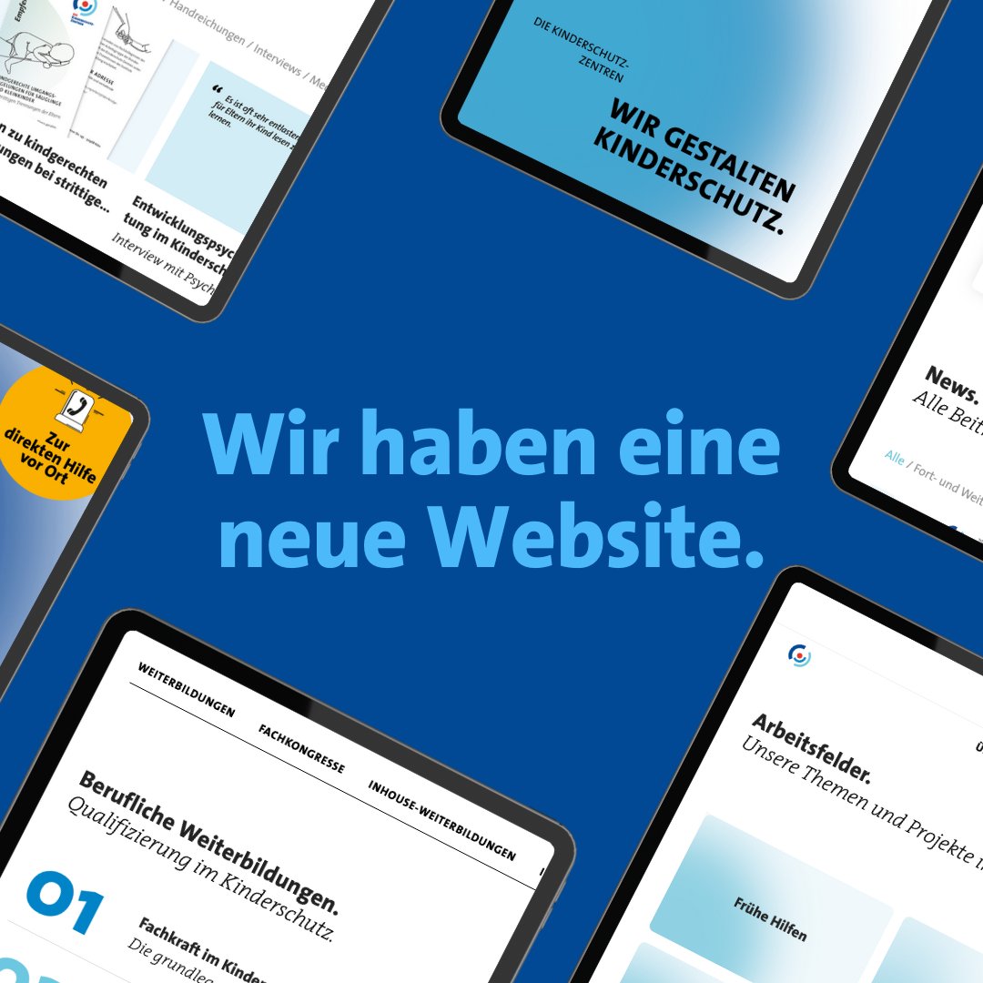 Wir möchten #Kinderschutz-Wissen und unsere Arbeit für alle Interessierten technisch und inhaltlich leicht zugänglich machen.
Daher haben wir viel Mühe in einen kompletten Website-Relaunch gesteckt und freuen uns sehr, dass kinderschutz-zentren.de nun in neuem Glanz erscheint!
