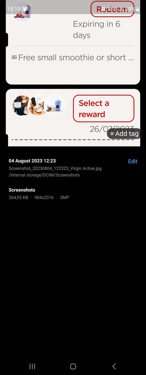 rogerlees1's tweet photo. @virginactiveSA My Sprint Reward disappeared from my app Friday 4 Aug. Kings Park phoned call centre. Consultant said technical issues - try app after 2pm - and if not contact you to reissue. Nothing there. Please can you reissue - will send screenshots https://t.co/exiw7TfPDY