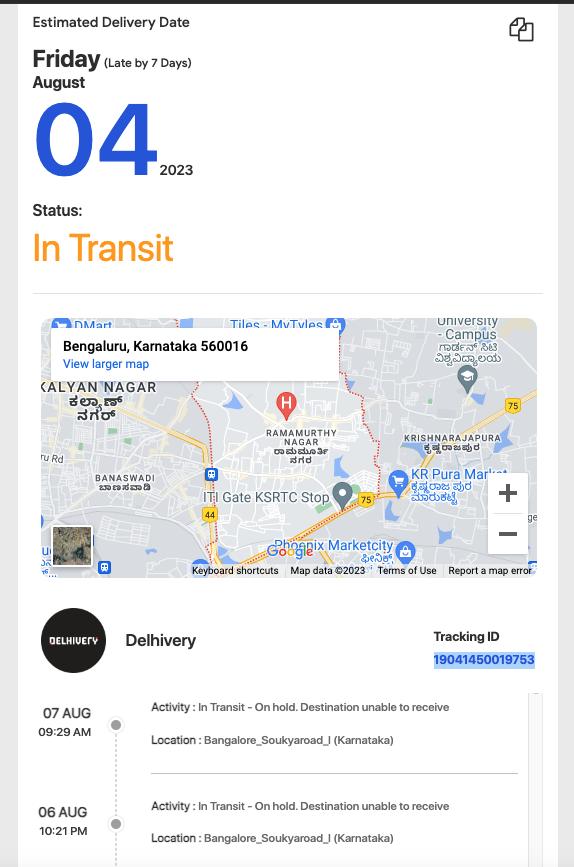 animeshdas's tweet photo. @delhivery @Zeelabpharmacy @ShiprocketIndia 

URGENT Medicine from ZeeLab sent via ShipRocket - Delhivery on-hold for last 7 days. No update, no action. No one bother to deliver even after repeated complain.

@PiyushGoyal ji,  India will shine?

@jagograhakjago  @consaff https://t.co/QguXLK1l0R