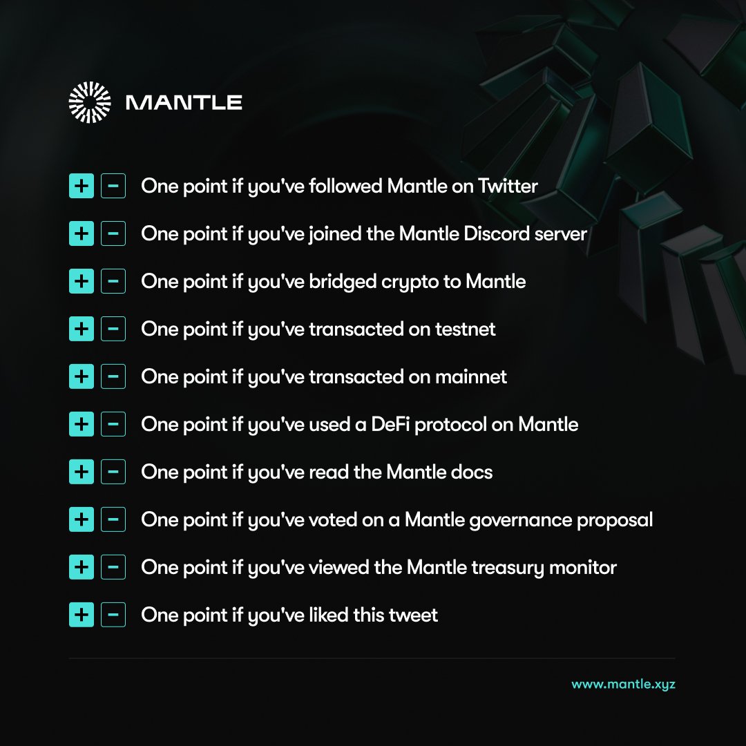 gm anons! ☕

For each point you get, you'll receive one cookie! 🍪

Tell us how many points you end up with by the end, we hope it's 10 😉

#BuildonMantle