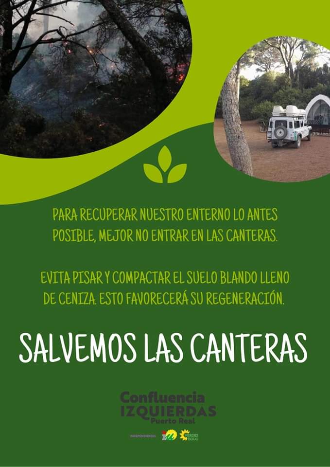 confluencia_de's tweet photo. 🟢 Para recuperar nuestro entorno lo antes posible mejor no entrar en Las Canteras.
🟢 Evita pisar y compactar el suelo blando lleno de ceniza. Esto favorecerá su regeneración.

#lascanteras #PuertoReal https://t.co/Yo0YeFSrzC