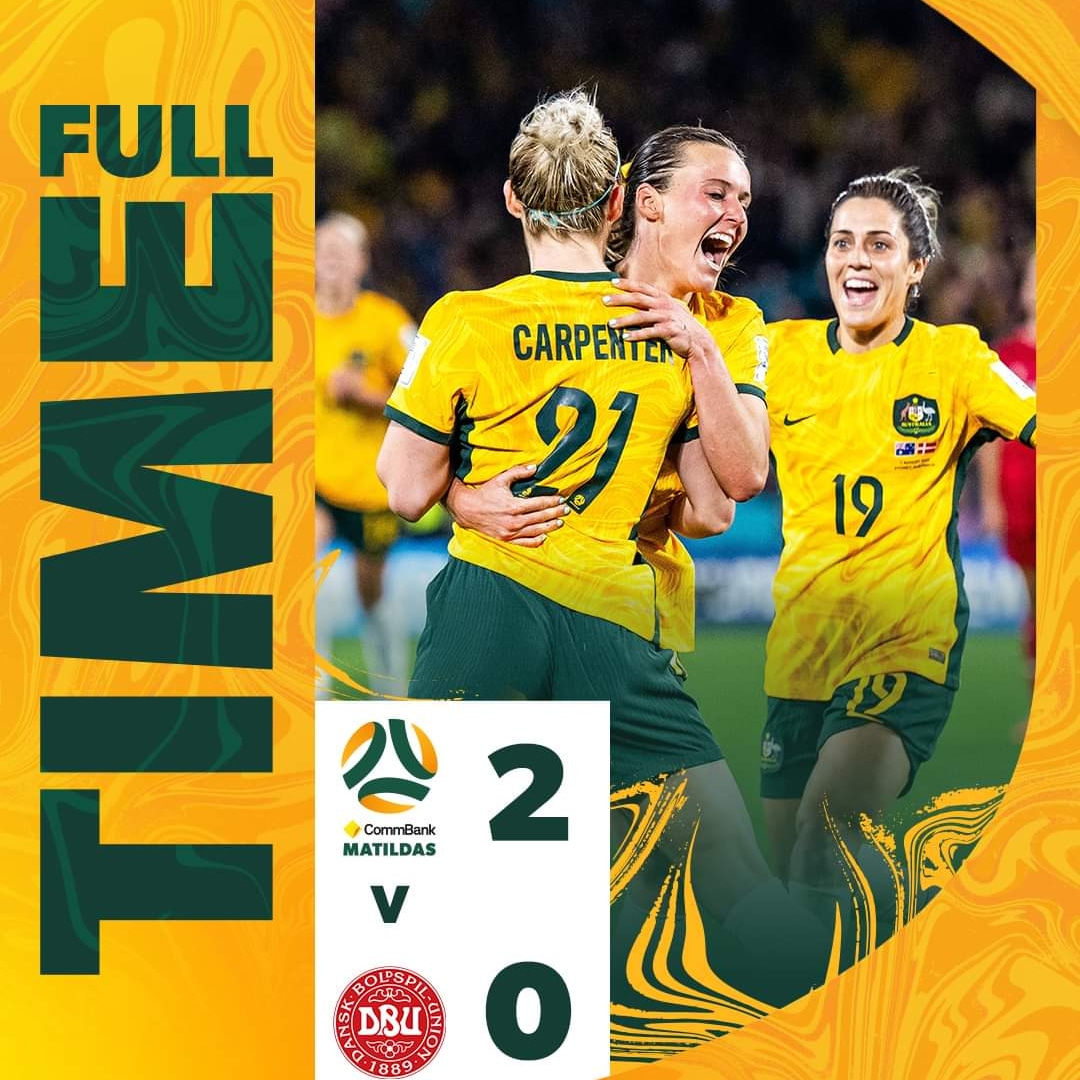 Sprockey14's tweet photo. FT | Off to the quarter-finals we go! ⚽️🇦🇺⚽️🇦🇺👏 little bit excited #proudaussie

#Matildas #FIFAWWC #TilitsDone https://t.co/aie9mKFH2Z