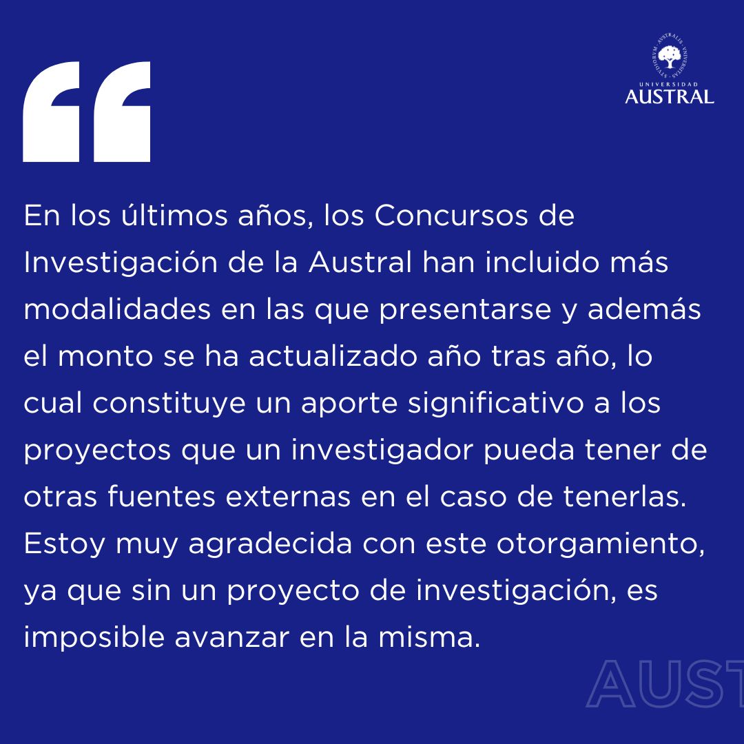UnivAustral's tweet photo. María Victoria Bongiovanni, investigadora del CONICET y profesora de @IngAustral, te invita a participar del 19° Concurso Interno de Proyectos de Investigación 2023 🤓 🔎 con + de 10 modalidades ✔ 

Este viernes cierran las inscripciones, ¡pero aún estás a tiempo de anotarte! ✍ https://t.co/91PnGFjqS8