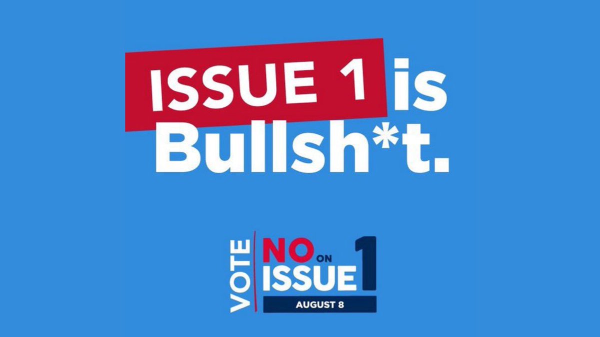 All eyes are on Ohio right now. Issue 1 is on the ballot and for the human rights of women, Ohioans need to vote NO. If Issue 1 is approved, it would make it almost impossible to make a woman's right to healthcare legal in Ohio. The motivation for Issue 1 is clearly to stop a