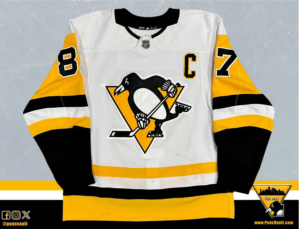 PensVault's tweet photo. Happy Birthday to @penguins captain, Sidney Crosby. 

Sidney Crosby’s 2019-20 Road Set 2 Game Worn Jersey. 

Worn for 15 game, including 8/7/20 vs MTL. 

#LetsGoPens https://t.co/qoCZT6K7wD