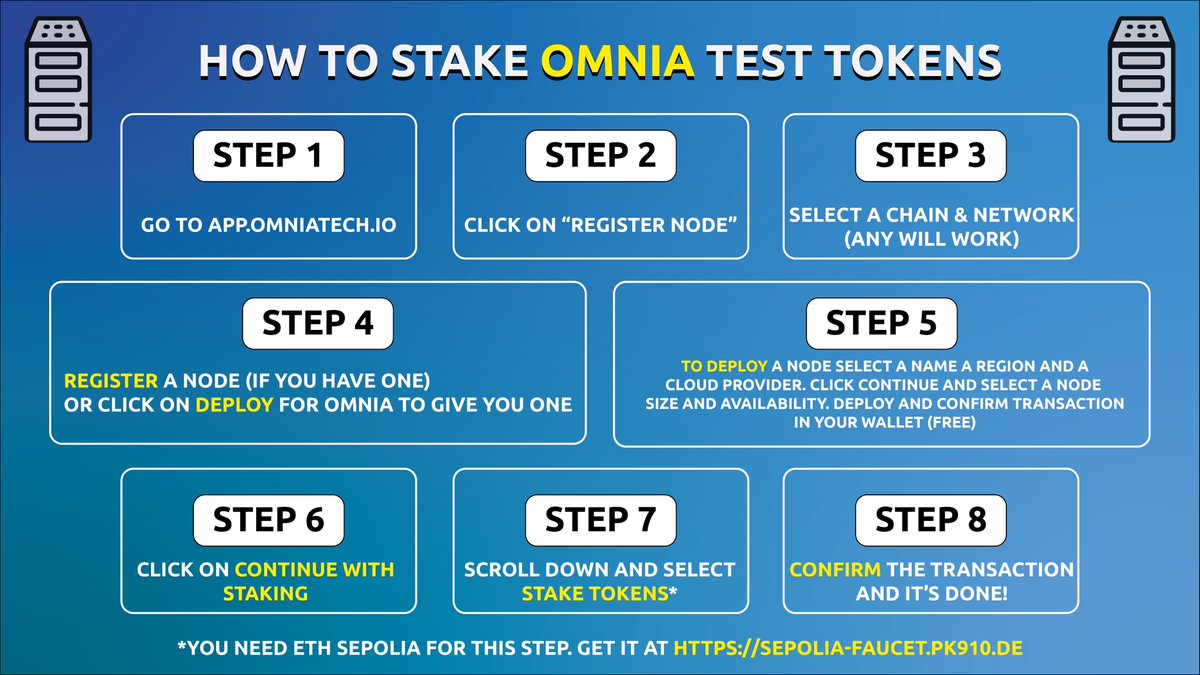 omnia_protocol's tweet photo. STAKING IS LIVE 💥 

You can now stake your test tokens by going to https://t.co/RdxploJcy5 and follow the steps below👇 https://t.co/f9R9vp0ks2
