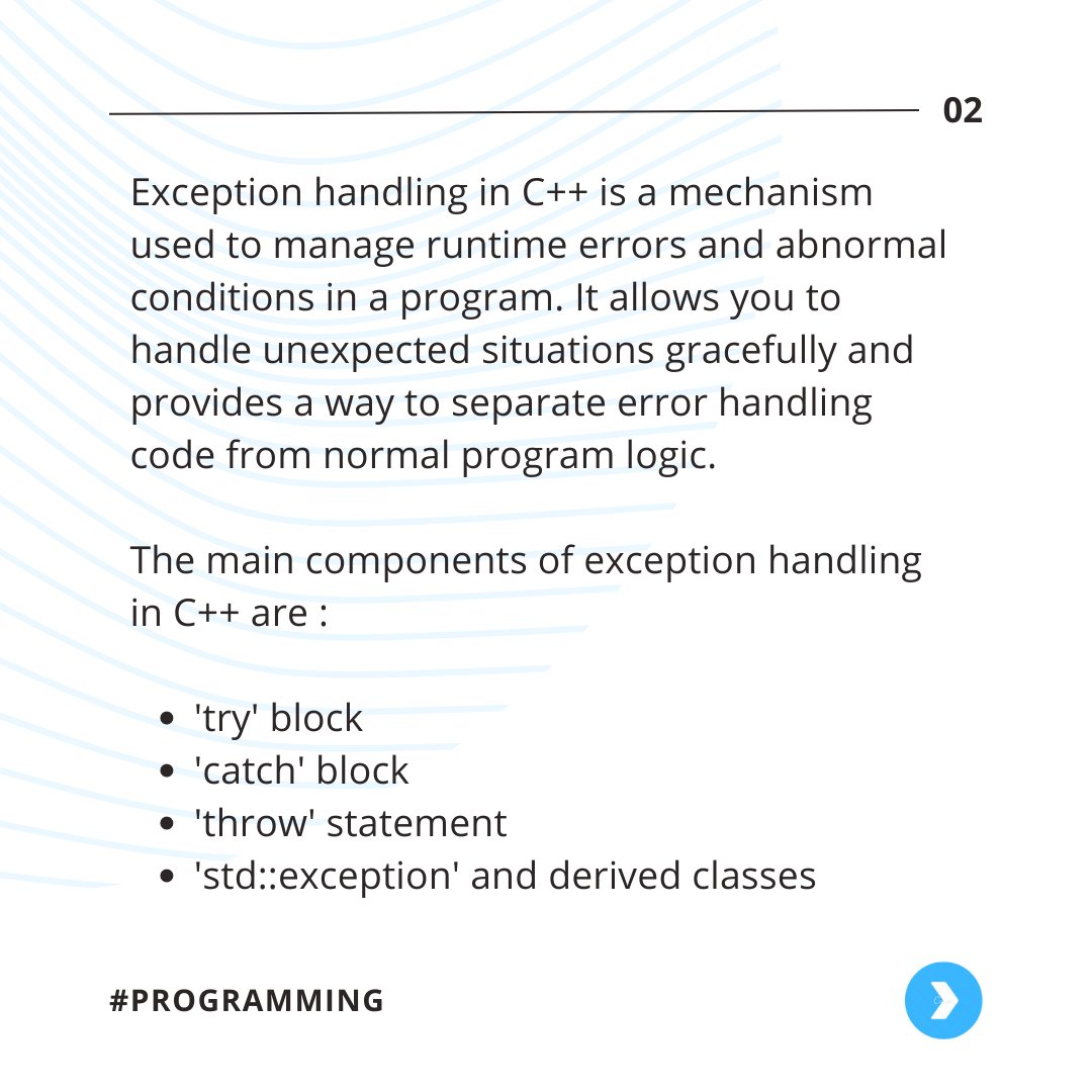 SaikatD36242703's tweet image. Code with Saikat
#NewWorld2023
#exceptionhandling
#programming 
#cpp