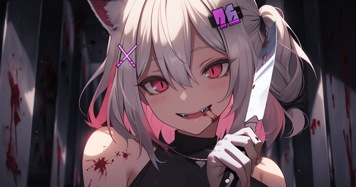 eugen_scarlet's tweet photo. #さとうなむ #76_studio

MaHOROBAさんから許可がおりたので
コミケ当日のシリアルキラー猫ちゃんキャラステッカーをさとうさん仕様に差し替えます🔪🔪🔪

MaHOROBAさん本当にありがとうございます！

※本作品はあくまで二次創作であり、非公式ファングッズです。 https://t.co/bsiqHe0pkx