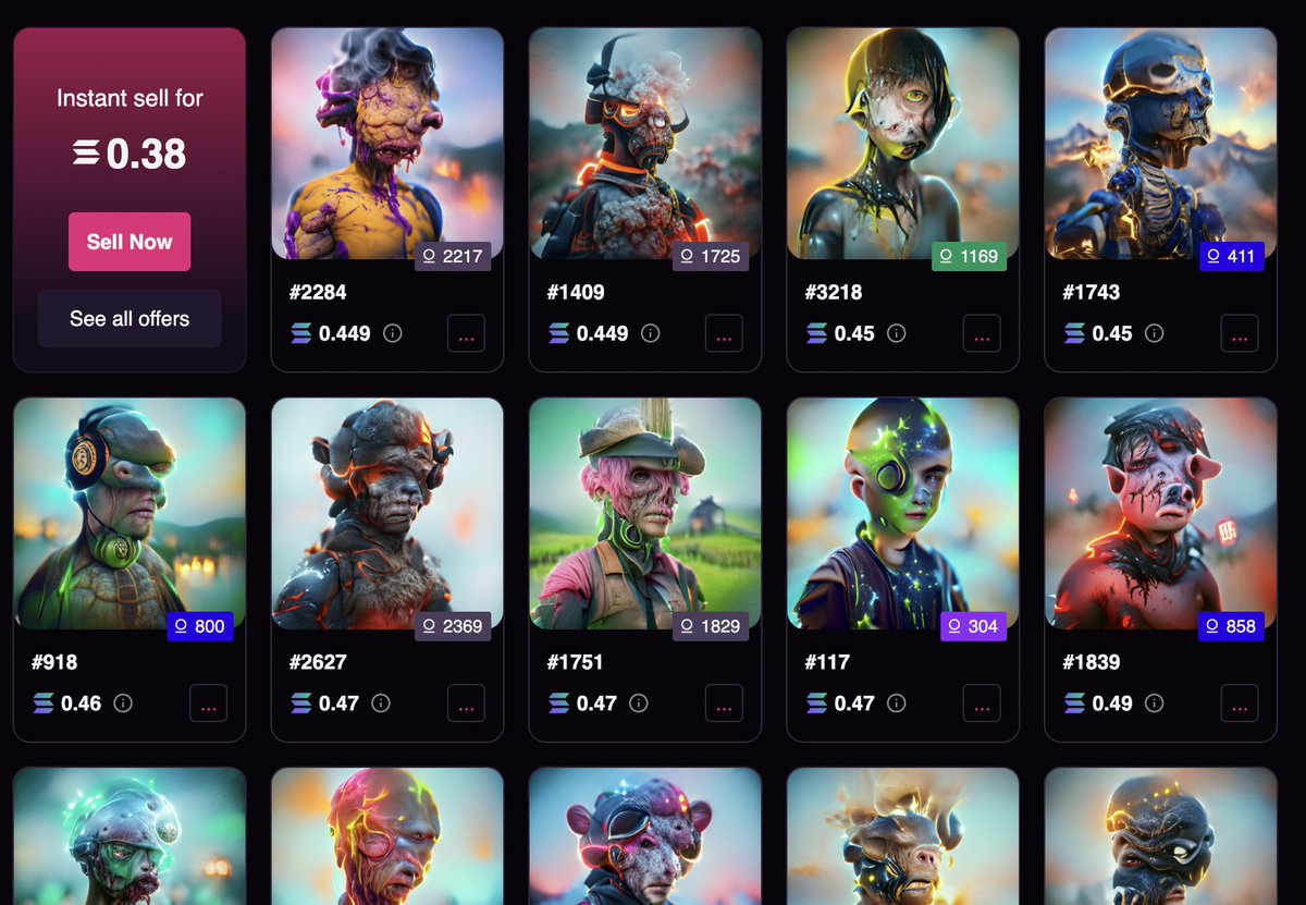 Have you guys noticed already <a href="/InfktedNFT/">INFKTED</a> on $SOL

2.6k #INKTED #NFTs and only 77 listed

Under 0.5 $SOL FP is crazy, if you asked me. 

#MagicEden 

Are you holding an #INKTED #NFT?