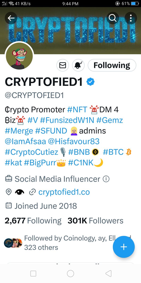 AMOR123218's tweet photo. @CRYPTOFIED1 Done https://t.co/bO3GxgTp4i