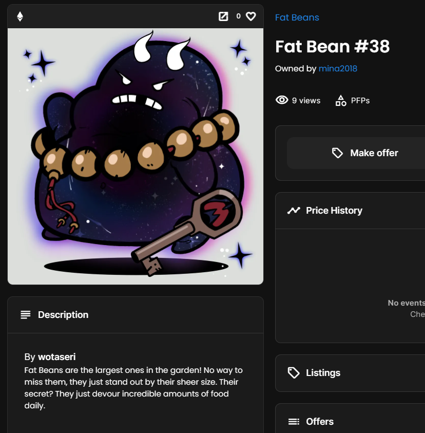 FatBeanzNFT's tweet photo. We're past the 50 FatBeans! 🫘

That Dark Spirit is super rare, only 10/10000 &amp; it came with a 10x bounty reward, which resulted in that lovely Spirit one on the right!

There's 2 more rare ones until 100, both with bounties on them, so what are you waiting for?

#fatbeanz #azuki https://t.co/W4pMufCsOg