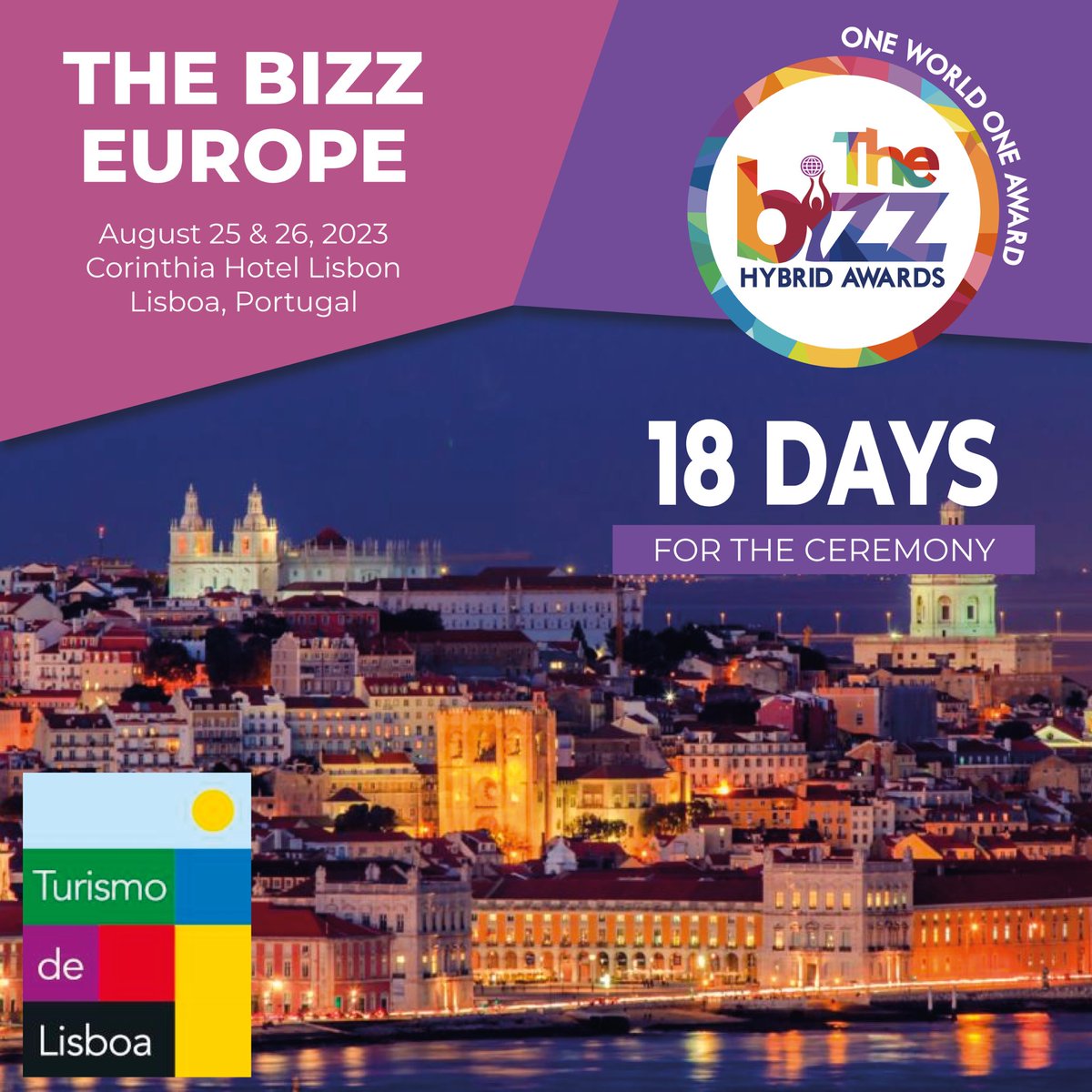 WORLDCOB's tweet photo. 🎉Starting today are 18 days left to experience a new era of THE BIZZ EUROPE to be held this  August 25 &amp; 26, 2023 in Lisbon, Portugal🥳

It will be a event not to be missed @visit_lisboa 🏆🤩

More information👉🏻https://t.co/V6AuQGWueK https://t.co/eFDQEDU6dt