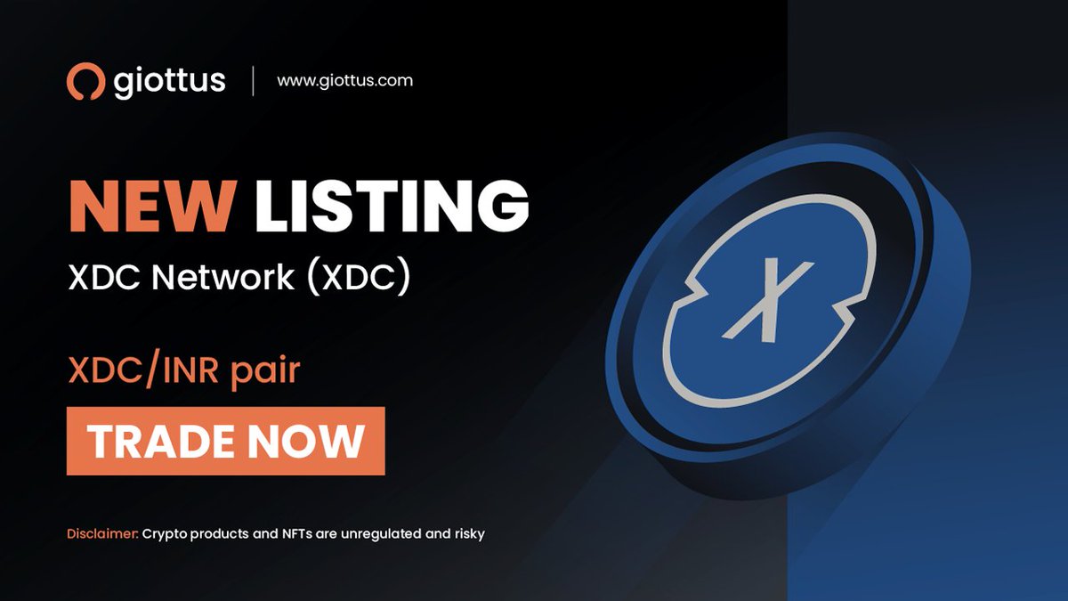 giottus's tweet photo. Ready to trade $XDC? #Giottus has got you covered. Start trading now! 💱📊 @XinFin_Official
Pair : #XDC/INR
#XDCNetwork #XDPoS #XinFin https://t.co/YMGeV8kHsE