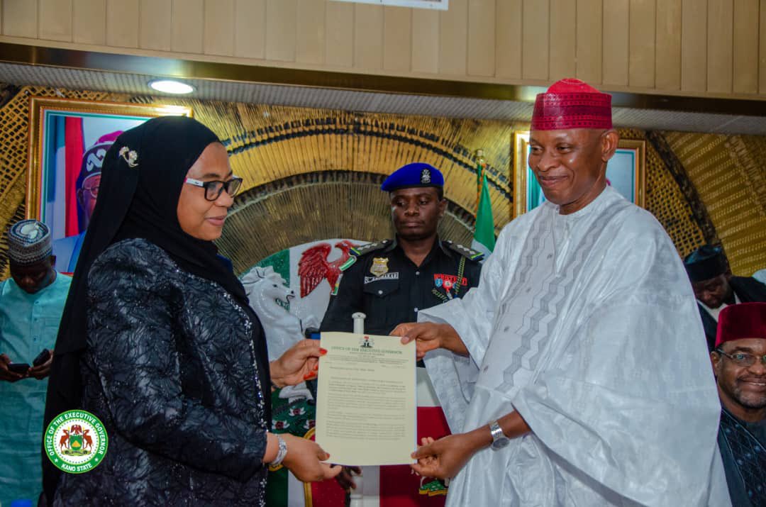 Kyusufabba's tweet photo. I’m glad to have presided over the oath-taking ceremony of Justice Dije Abdu Aboki as the first female substantive Chief Judge of of Kano State. 

History has been made today, and I am proud to be very well part of it. - AKY https://t.co/PvIz6nL382