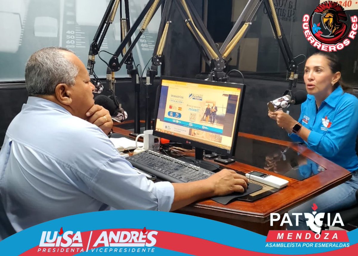 PattyMendozaJ's tweet image. Hoy cumpliendo agenda de medios en #Esmeraldas, en las radios #Chachi y la #VozDeSuAmigo, por el #ResurgirDeLaPatria 🇪🇨.