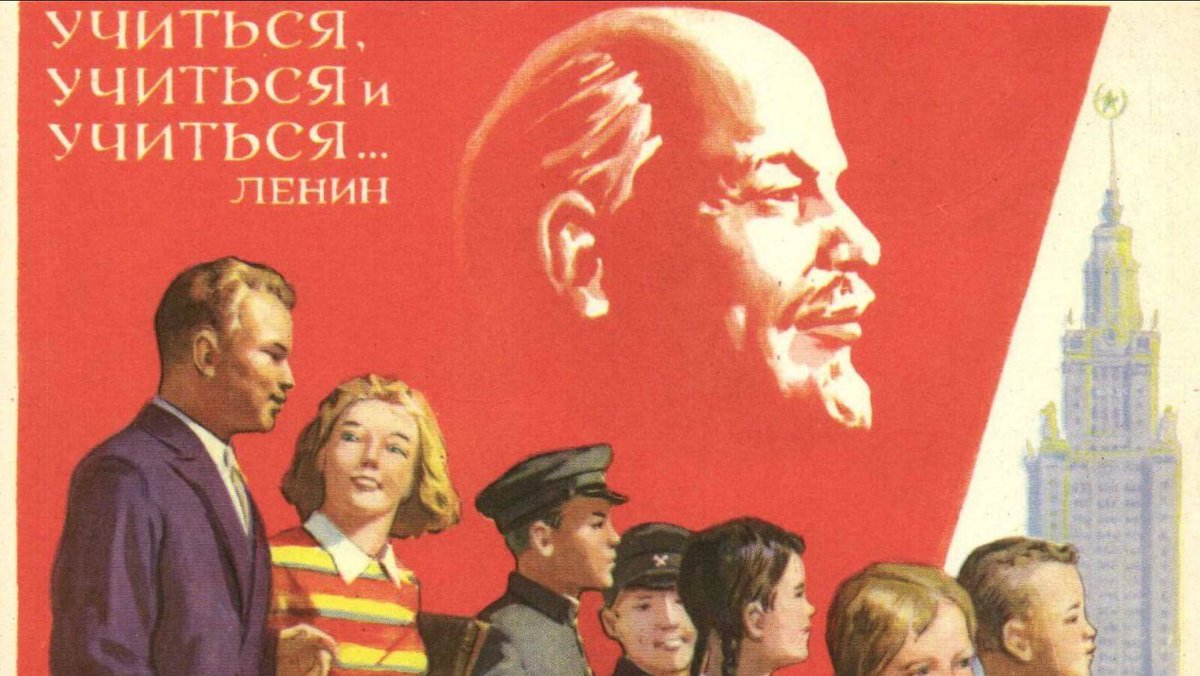 sovietvisuals's tweet photo. "Learn, Learn, Learn... Lenin" Soviet postcard, 1960. https://t.co/QTGbwssYk1