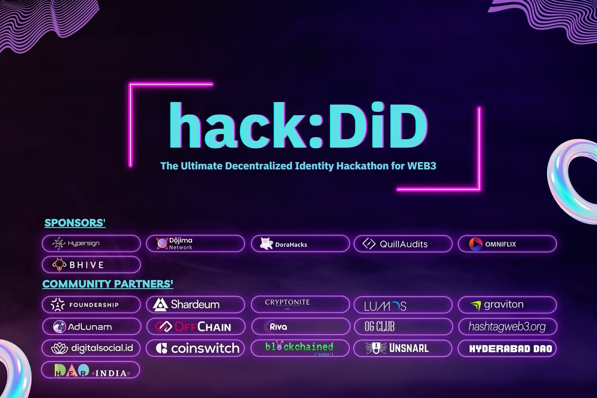 hypersignchain's tweet photo. ⏰ Just 2 days left in #hackDiD hackathon!
🛠️ Innovate in decentralized IDs, verifiable credentials, & #ZKP 🚀
$16K in prizes!
Submit your build NOW & shape the future of #Identity: 👉 https://t.co/Rm1OEirLKZ
*Please read the requirement section before submitting.
#Hackathon https://t.co/a3cVq77tqJ