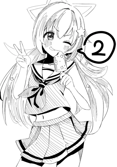 c102のおまけ本夏服ブルーアーカイブ落書き 2人目レイサ #ブルアカ