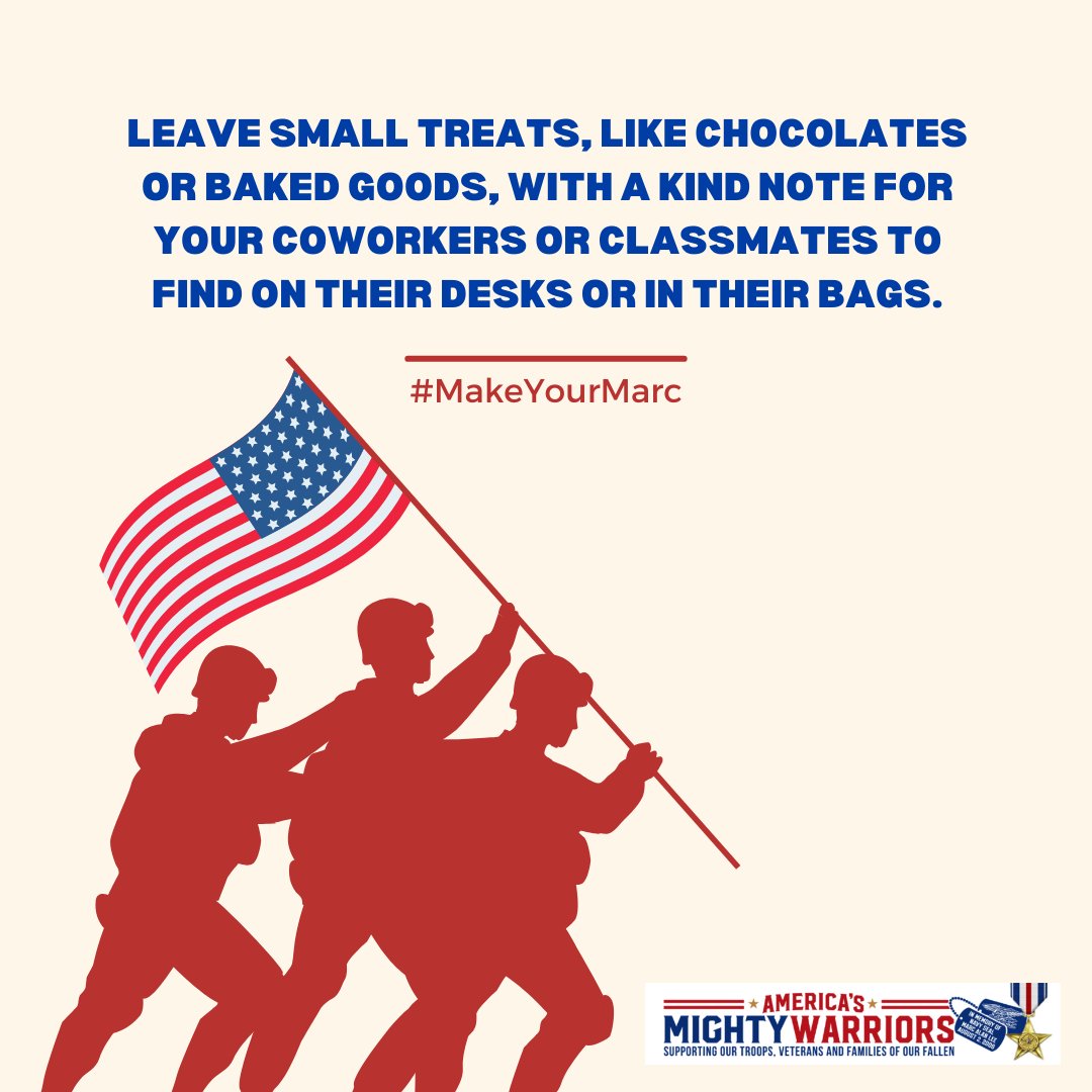 AmericasMighty's tweet photo. Sweetness is meant to be shared! Brighten someone's day with a delightful surprise and a note. Leave a treat for a friend or coworker, and let them know they're appreciated.
#MakeYourMarc #RandomActsOfKindness #SweetSurprises #SpreadJoy https://t.co/0CG37gbKiV
