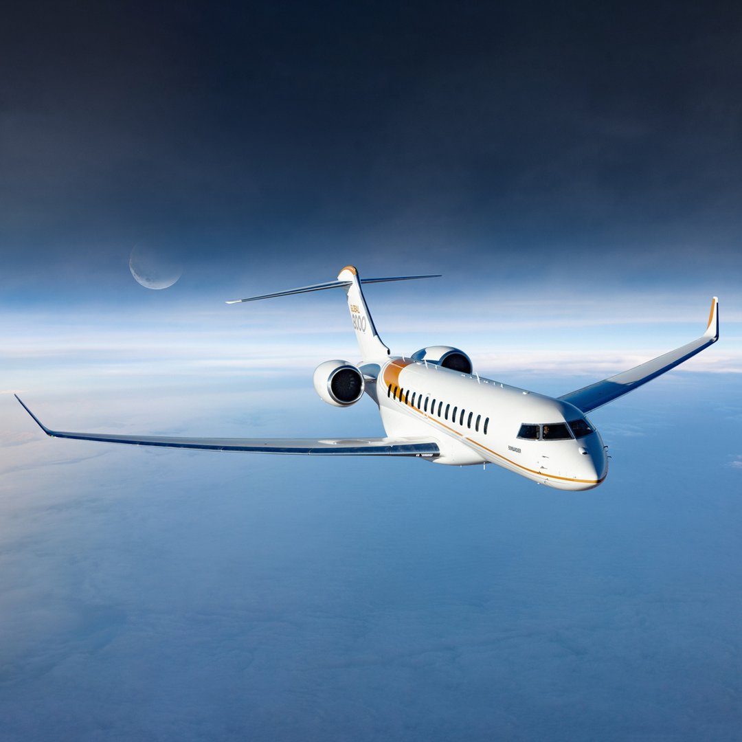 Bombardier's tweet photo. The #Global8000 claims the top spot in @robbreport's latest ranking of the world's fastest business jets, with its unbeatable top speed of Mach 0.94, reigning supreme as the fastest civil aircraft since Concorde. ➡️ https://t.co/wwggZAhybo https://t.co/kSNmgQM2hu