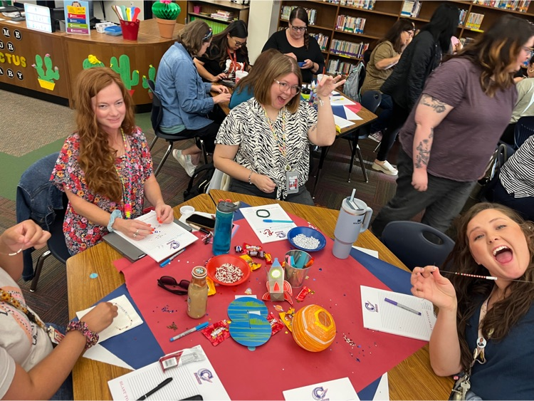 CentennialLISD's tweet photo. We are so excited to welcome our staff back to the 23-24 school year! Taking a page from Taylor Swift's playbook, we are busy making friendship bracelets to trade this week! It's going to be a great week learning and preparing for our Rockets next week! https://t.co/QPAb6w5cn7