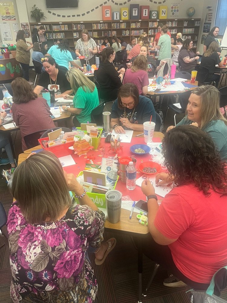 CentennialLISD's tweet photo. We are so excited to welcome our staff back to the 23-24 school year! Taking a page from Taylor Swift's playbook, we are busy making friendship bracelets to trade this week! It's going to be a great week learning and preparing for our Rockets next week! https://t.co/QPAb6w5cn7