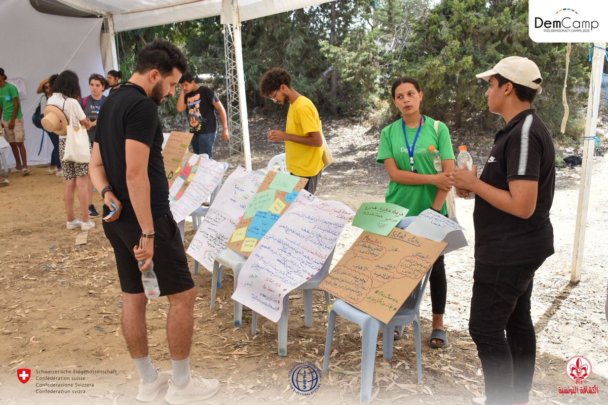 IFES Youth (@ifesyouth) on Twitter photo 🎉Congratulations to our newest Democracy Camp alumni in #Tunisia! Camp activities included an Initiative Fair where #YoungPeople presented solutions to challenges they face.
See more photos at <a href="/IFESTunisia/">IFES Tunisia</a>! #YouthDay
📸🤳🎥facebook.com/IFESTunisia 🎉Congratulations to our newest Democracy Camp alumni in #Tunisia! Camp activities included an Initiative Fair where #YoungPeople presented solutions to challenges they face.
See more photos at <a href="/IFESTunisia/">IFES Tunisia</a>! #YouthDay
📸🤳🎥facebook.com/IFESTunisia