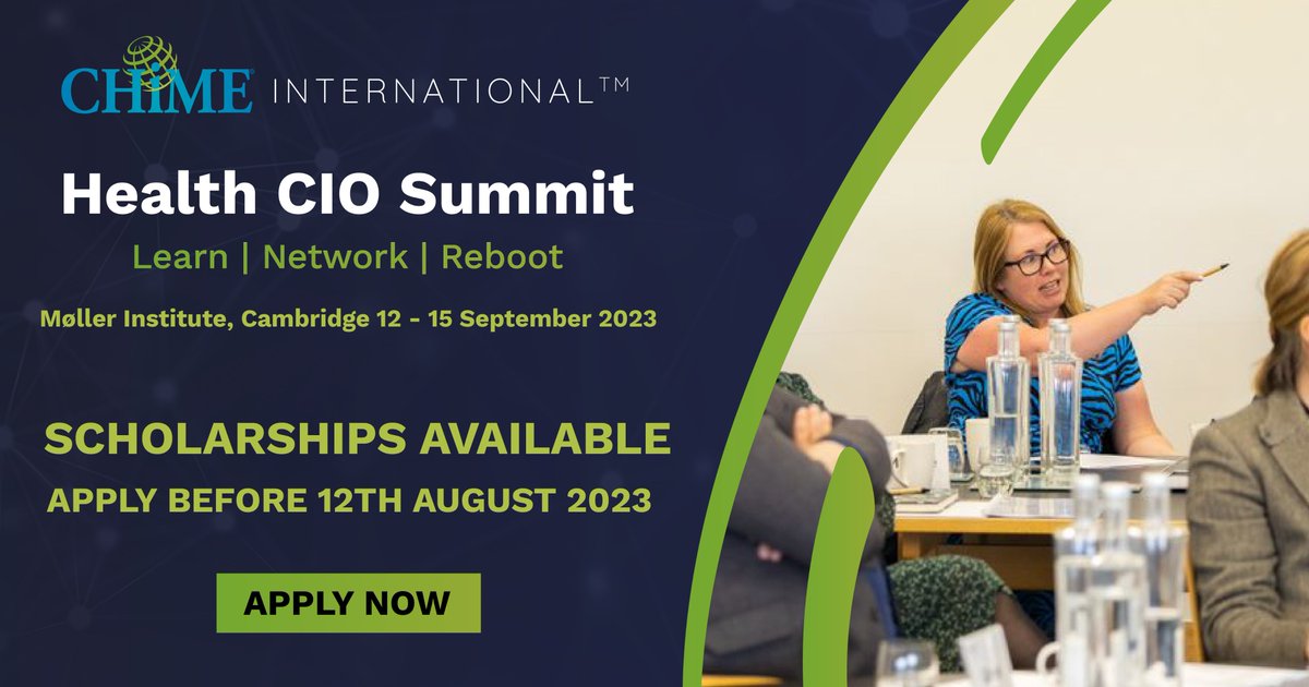 The <a href="/CIOCHIME/">CHIME</a> Summit is in Cambridge 12-15 September bringing you professional digital health education. Our reduced attendee rates are still available and this is the ⏱️last week⏱️to apply for a fully funded scholarship. Full details and registration at chimeinternational.org