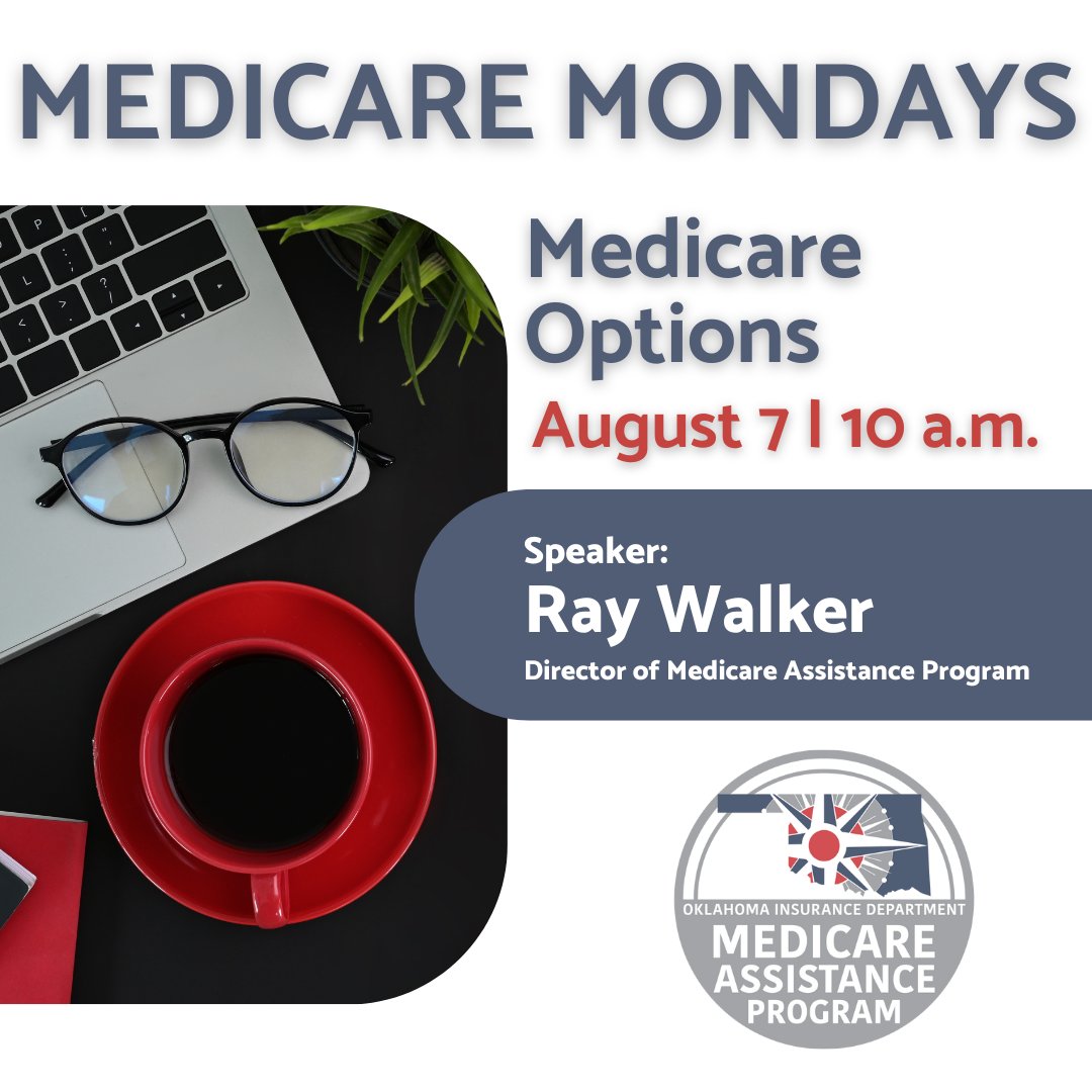 oid411's tweet image. It's not too late! Join us for #MedicareMonday this morning and learn about different Medicare options to help you make the best choice for your #Medicare needs. There's no cost to attend, but registration is required.

Register now ▶️ MAP.OID.OK.GOV #MedicareOptions