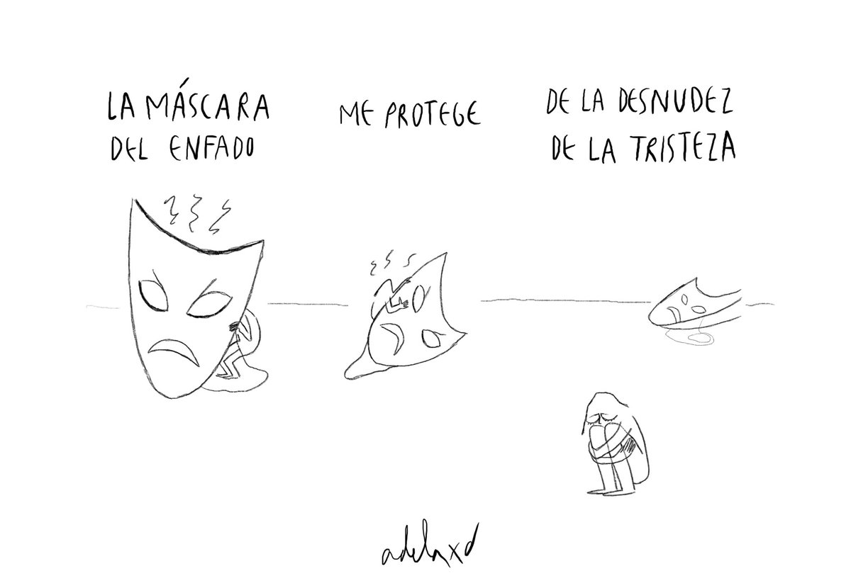La máscara del enfado me protege de la desnudez de la tristeza