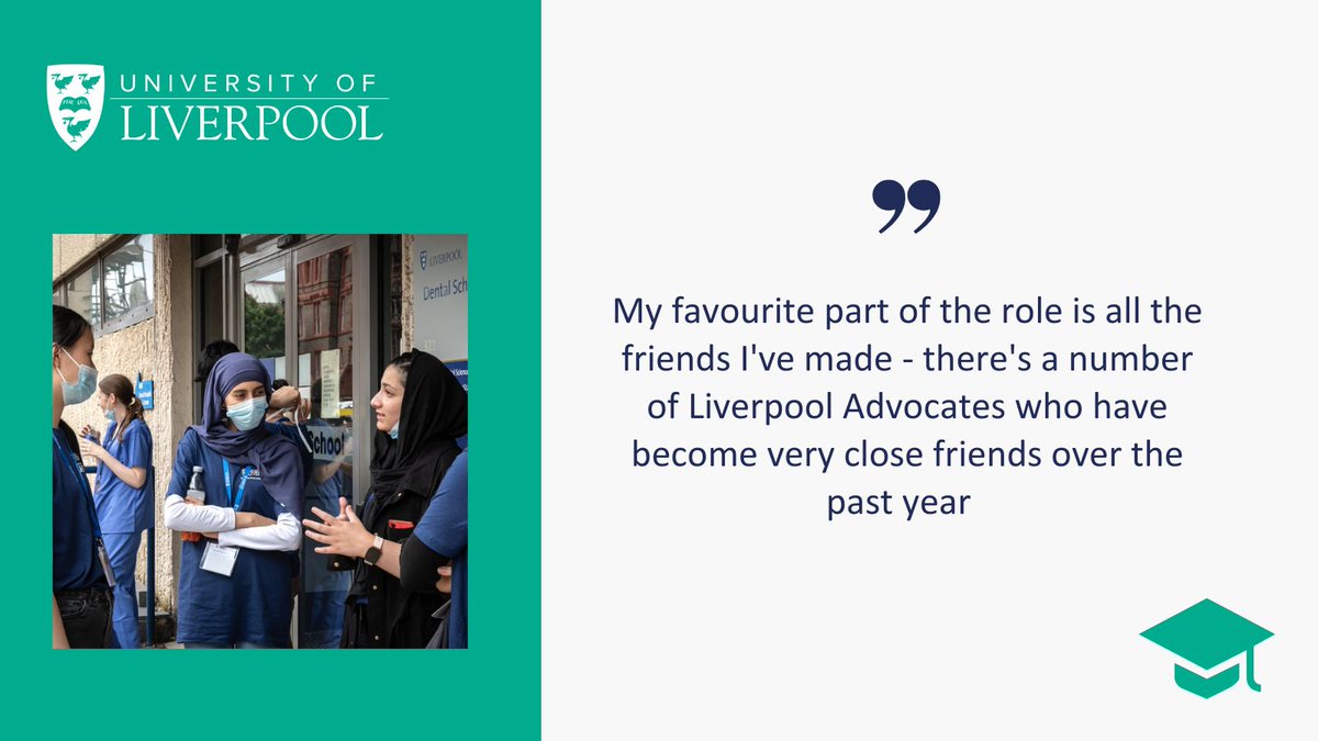 Our #LiverpoolAdvocate programme is more than just a part-time job, providing Advocates with the chance to meet other students from across the university, make new friends, embrace new opportunities, and further enhance their student experience.