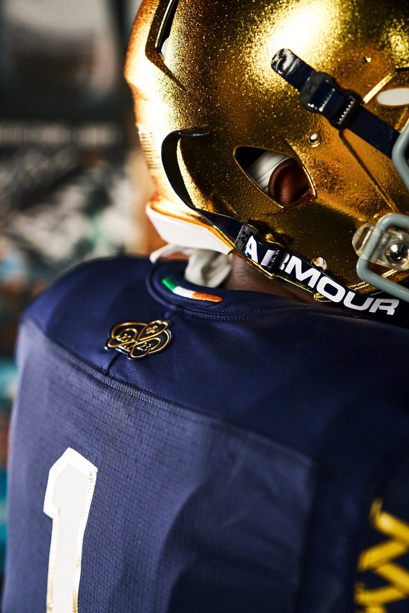 Take a closer look at the @NDFootball custom uniform highlighting Irish roots. ☘️ @FightingIrish
