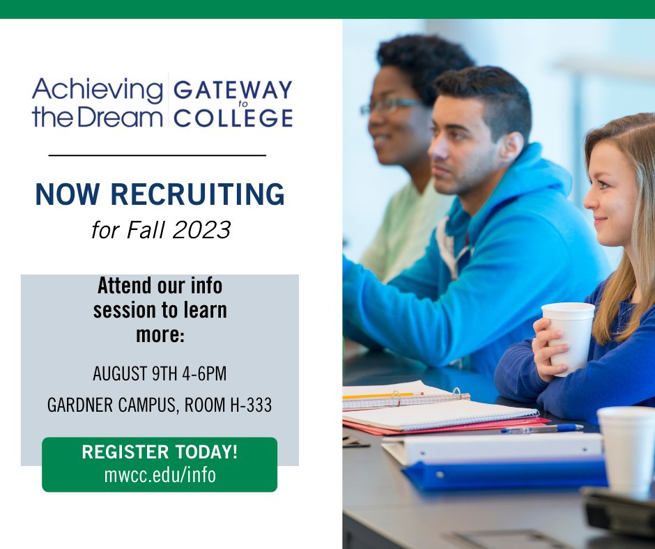 ✌️ Happening in TWO days! An info session that can change your life! 

⭐The Gateway to College program is perfect for MA students, ages 16-21, looking to finish high school AND get a head start on college. 

Register here! ow.ly/CTeR50OGCl3