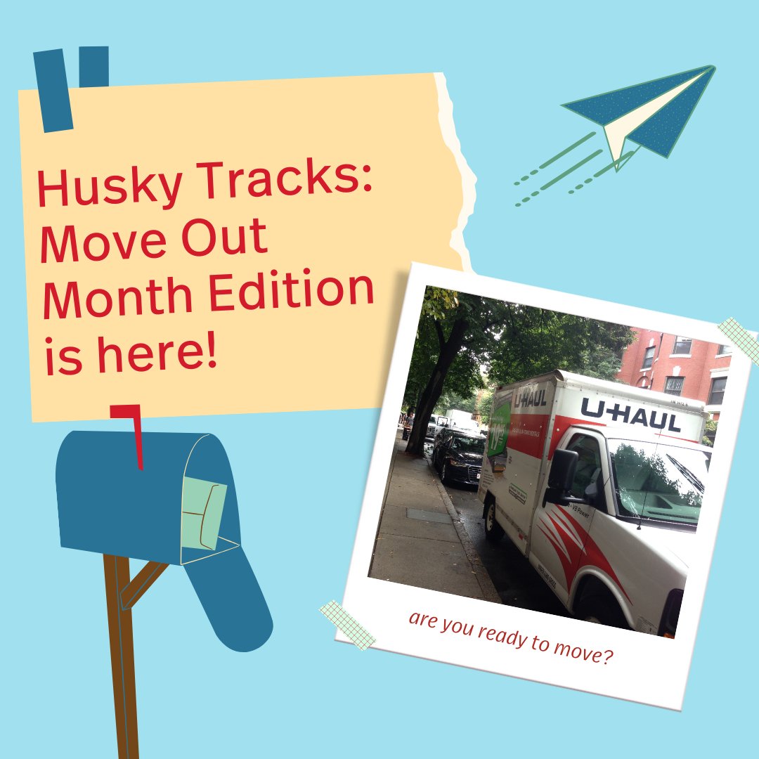 Husky Tracks: Move Out Month Edition has dropped 🎤 check your NU inbox or the link in our bio for important move in and move out information!!