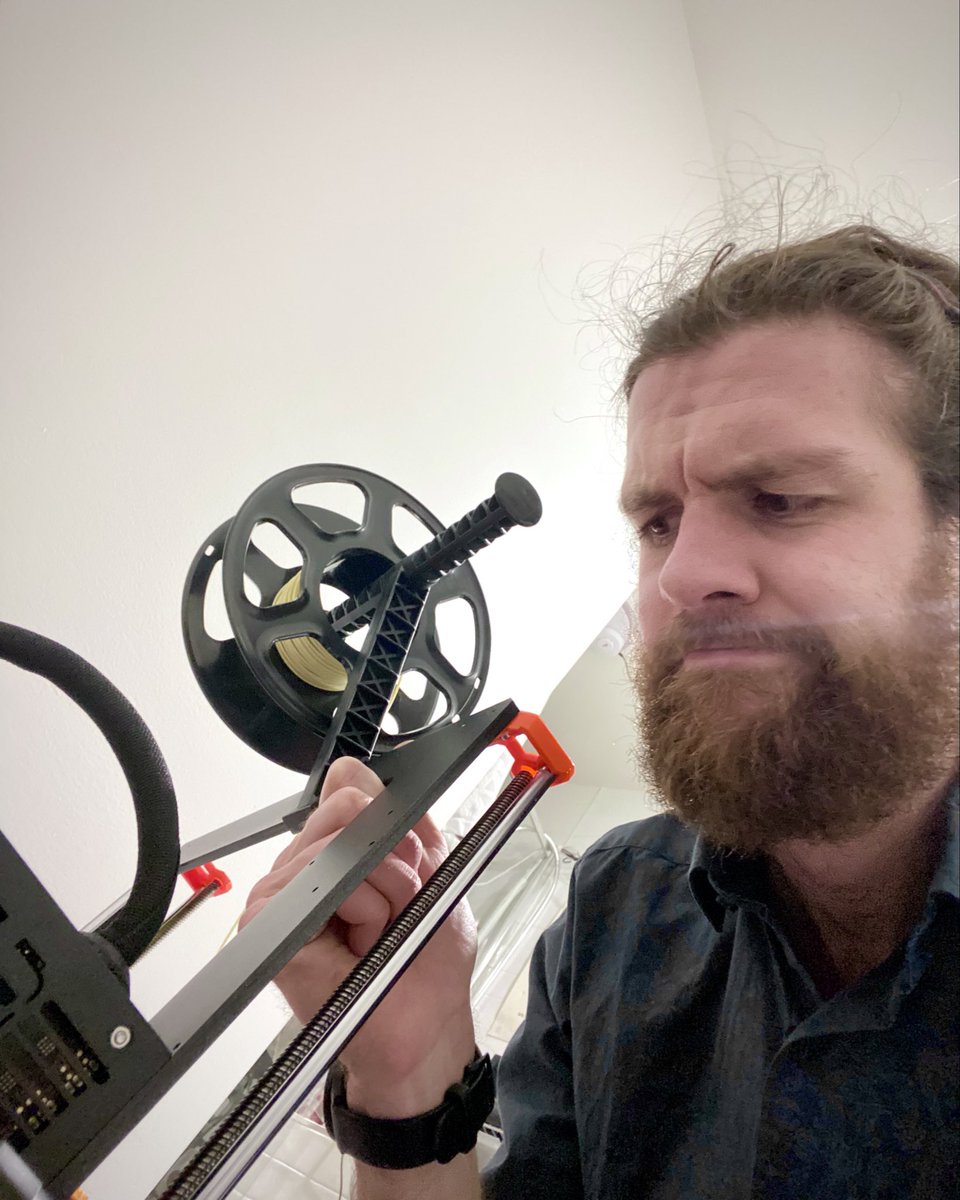 InIteration's tweet photo. I have the Prusa printer lifted and pressed against my ear trying to pinpoint the source of a click… https://t.co/dNKRdjj0aT
