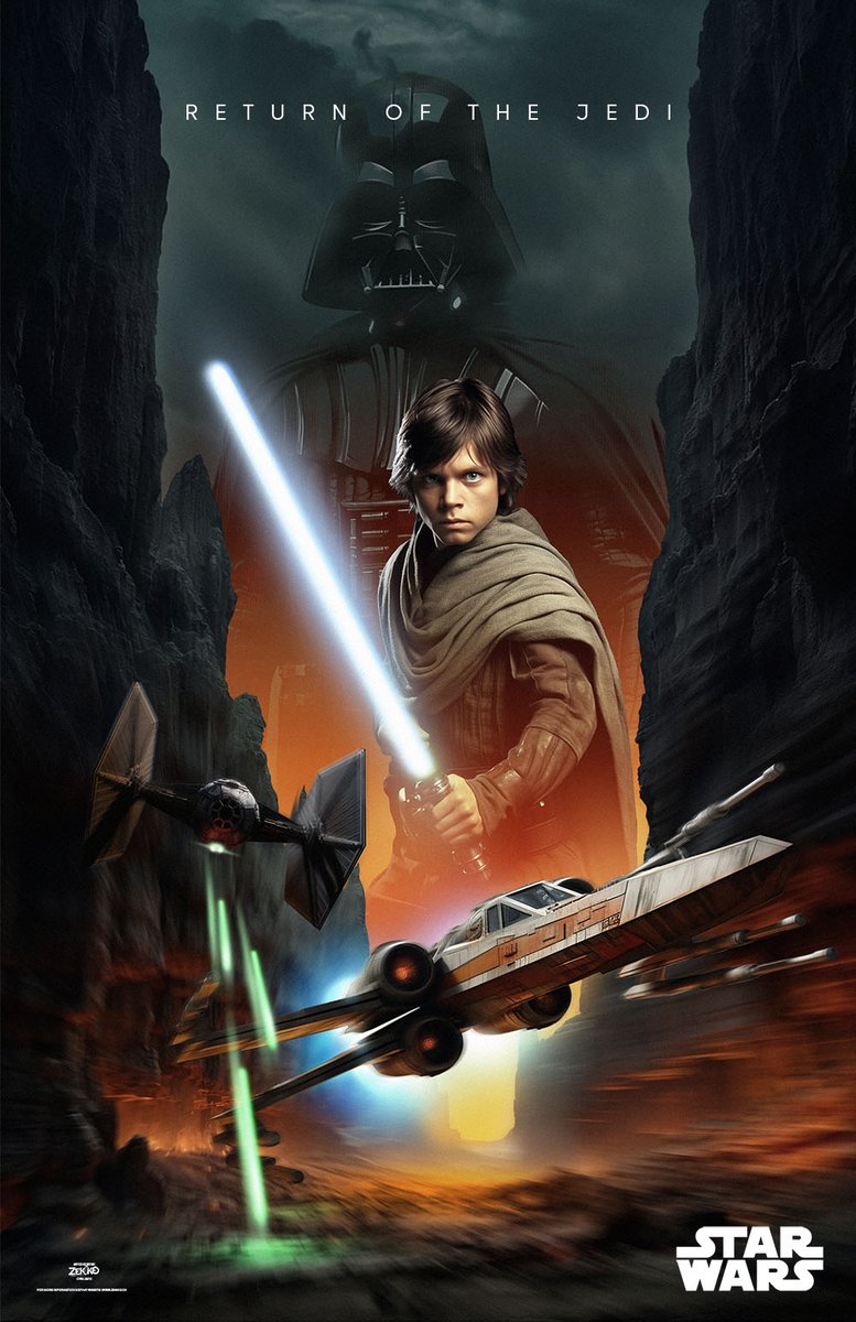 Dear <a href="/MarkHamill/">Mark Hamill</a> , as I'm a big Star Wars fan (especially of the early films) I had a lot of fun making this poster using AI and Photoshop to take up the theme of Return of the Jedi. Cheers from Switzerland! 😀 #StarWars #jedi #Photoshop