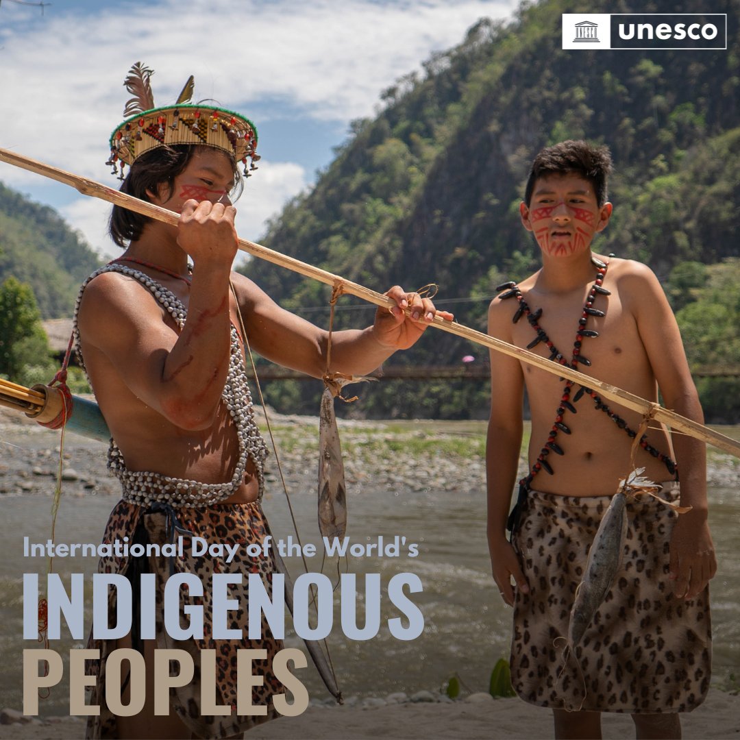Indigenous leaders drive change! 🌏🌱

They're making their voices heard, advocating for climate action &amp; human rights in the green transition.

Ahead of #IndigenousPeoplesDay, let's support their efforts for a sustainable future 💚

on.unesco.org/indigenous #WeAreIndigenous